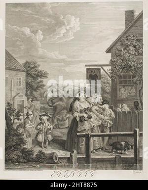 Abend, Teller drei aus den vier Zeiten des Tages, 1738. Mai. Stockfoto