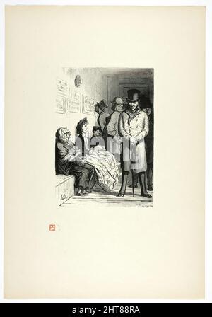 UN Bureau d'attente d'omnibus, aus Tirage Unique de Trente-Six Bois, 1862, gedruckt 1920. Stockfoto