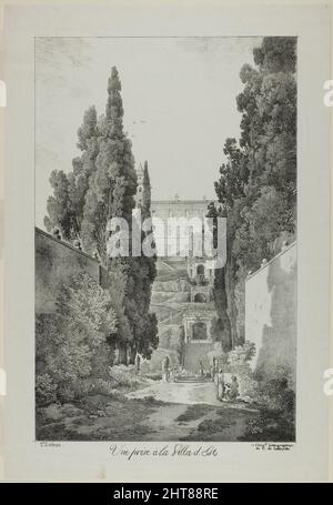 Blick auf die Villa d'Este, 1817. Stockfoto