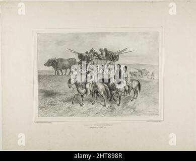 Familie des Reisens Ungarische Zigeuner, Moldawien, Juli 19, 1837, 1839. Stockfoto