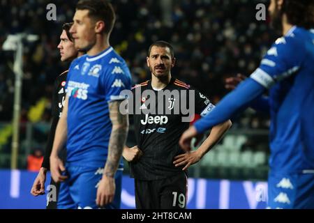 Empoli, Italien. 26.. Februar 2022. Leonardo Bonucci vom FC Juventus während der italienischen Serie A 202122 Fußballspiel zwischen dem FC Empoli und dem FC Juventus im Castellani Stadium (Foto: Rafaele Conti/Pacific Press/Sipa USA) Credit: SIPA USA/Alamy Live News Stockfoto