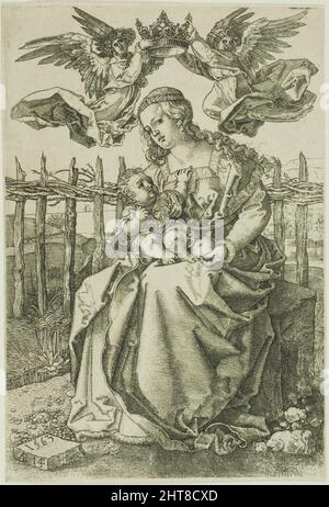 Madonna gekrönt von zwei Engeln, 1563. Stockfoto