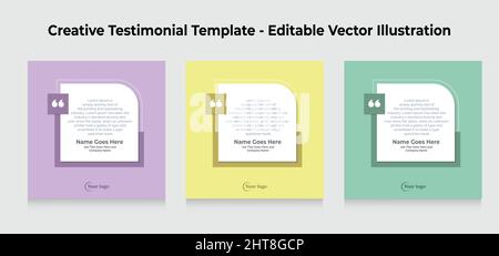 Creative Testimonial Templates - Editierbare Vektorgrafik Stock Vektor