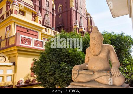 Steinstatue vor dem Laxminarayan-Tempel, auch bekannt als Birla Mandir, ein Hindu-Tempel in Delhi, Indien Stockfoto