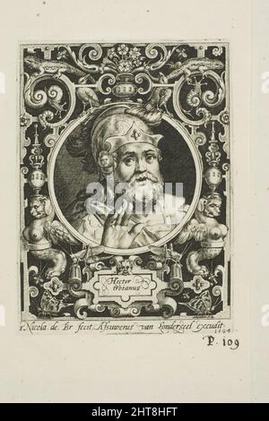 Hektor von Troja, Platte 1 aus den neun Worthies, 1594. Stockfoto