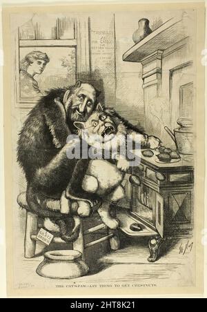 The Cat's-Paw, any thing to get Chestnuts, veröffentlicht am 18. Juli 1892. Stockfoto