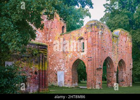 Ruinen der Abtei von Eldena, ursprünglich Abtei von Hilda, ehemaliges Zisterzienserkloster. Greifswald, Deutschland. Stockfoto