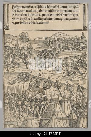 Kapitulation einer französischen Stadt, Tafel 12 aus historischen Szenen aus dem Leben Kaiser Maximilians I. aus dem Triumphbogen, 1515-17, gedruckt c. 1520. Stockfoto