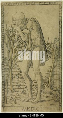 Der Bettler, Teller eins aus den Reihen und den Bedingungen der Männer, ca. 1465. Stockfoto