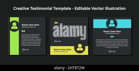 Creative Testimonial Templates - Editierbare Vektorgrafik Stock Vektor