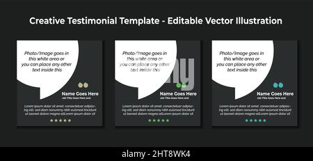 Creative Testimonial Templates - Editierbare Vektorgrafik Stock Vektor