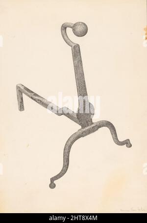 Andiron (eines der Paare), c. 1938. Stockfoto