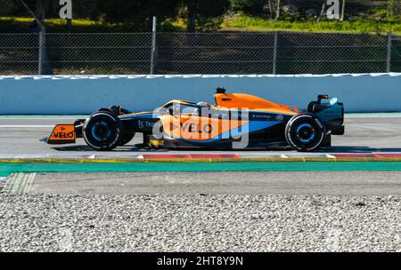Circuit de Barcelona-Catalunya, Montmelo, Spanien, 23,2.2022, Motorsport: Formel 1 Saison 2022, Vorsaison-Tests - Daniel Ricciardo (AUS), McLaren MCL36A Stockfoto