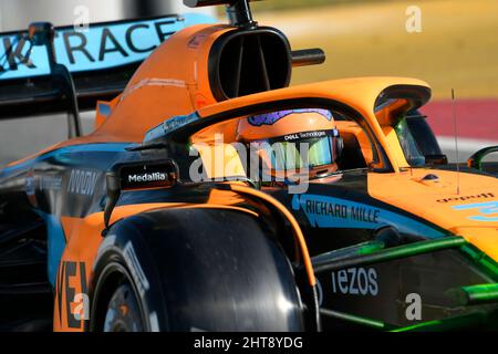 Circuit de Barcelona-Catalunya, Montmelo, Spanien, 23,2.2022, Motorsport: Formel 1 Saison 2022, Vorsaison-Tests - Daniel Ricciardo (AUS), McLaren MCL36A Stockfoto
