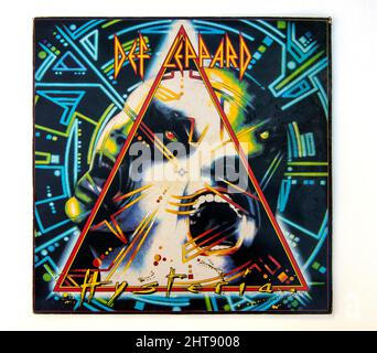 LP-Cover von Hysteria, dem vierten Studioalbum der englischen Rockband Def Leppard, das 1987 veröffentlicht wurde Stockfoto