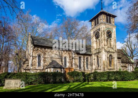 St. Pancras Old Church London - Pfarrkirche in Somers Town London, vermutlich auf einer der ältesten Stätten des christlichen Gottesdienstes in England. Stockfoto