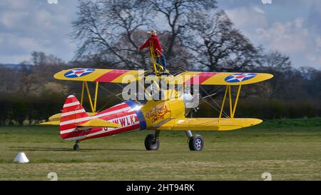 WingWalking am Headcorn Airfield Stockfoto