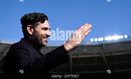 Turin, Italien. 27. Februar 2022. Davide Vagnati schaut vor dem Fußballspiel der Serie A zwischen dem FC Turin und Cagliari Calcio nach. Kredit: Nicolò Campo/Alamy Live Nachrichten Stockfoto