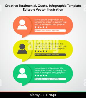 Creative Testimonial, Zitat , Infografik Vorlage Editierbare Vektor-Illustration Stock Vektor