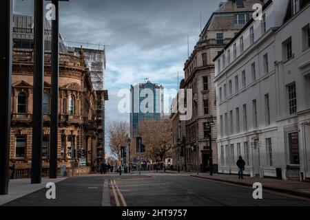 Blick auf die Colmore Row im Stadtzentrum von Birmingham Stockfoto