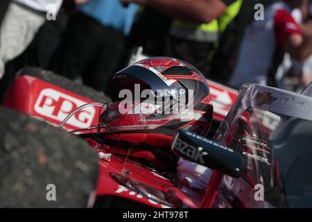 Peking, Hebei, China. 27.. Februar 2022. SCOTT MCLAUGHLIN (3) aus Christchurch, Neuseeland, gewinnt den Firestone Grand Prix von St. Petersburg auf den Straßen von St. Petersburg in St. Petersburg, Florida, USA. (Bild: © Walter G. Arce Sr./ZUMA Press Wire) Stockfoto