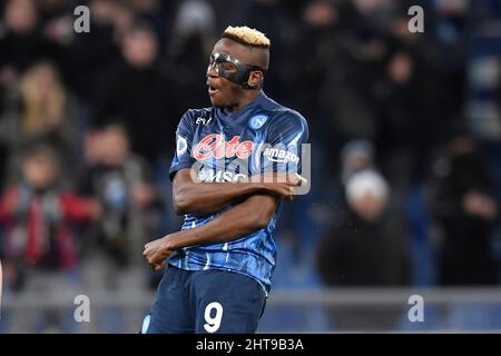 Roma, Italien. 27.. Februar 2022. Victor Osimhen vom SSC Napoli während des Fußballspiels der SS Lazio und des SSC Napoli im Olimpico-Stadion in Rom (Italien), 27.. Februar 2022. Foto Antonietta Baldassarre/Insidefoto Kredit: Insidefoto srl/Alamy Live News Stockfoto