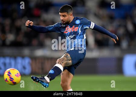 Roma, Italien. 27.. Februar 2022. Lorenzo Insigne vom SSC Napoli während des Fußballspiels der SS Lazio und des SSC Napoli im Olimpico-Stadion in Rom (Italien), 27.. Februar 2022. Foto Antonietta Baldassarre/Insidefoto Kredit: Insidefoto srl/Alamy Live News Stockfoto