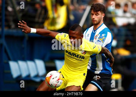 Castellon, Spanien. 27.. Februar 2022. La Liga Spanisches Fußballspiel La Liga Villarreal gegen Espanyol im Stadion La Ceramica, Madrid 27 Februar, 2022 900/Cordon Pressequelle: CORDON PRESS/Alamy Live News Stockfoto