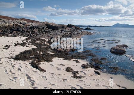 Coral Beach in der Nähe von Toscaig auf der Applecross Halbinsel, Wester Ross, Schottland Stockfoto