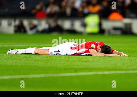 Barcelona, Spanien. 27.. Februar 2022. Zarraga (Athletic de Bilbao) ist während des Fußballspiels der Liga zwischen dem FC Barcelona und dem Athletic de Bilbao am 27. Februar 2022 im Stadion Camp Nou in Barcelona, Spanien, zu sehen. Foto: Siu Wu. Kredit: dpa/Alamy Live Nachrichten Stockfoto