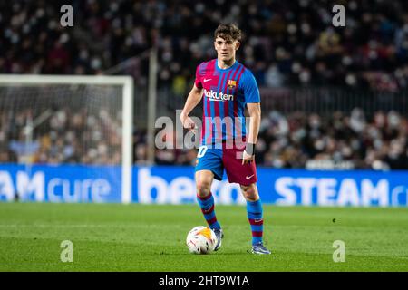 Barcelona, Spanien. 27. February 2022 ; Nou Camp, Barcelona, Spanien: La Liga Football, FC Barcelona versus Athletic Bilbao; Paez Gaviria von Barca Credit: Action Plus Sports Images/Alamy Live News Stockfoto