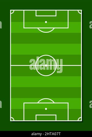 Fußballplatz mit grünem Gras Design Vektor Illustration. Stock Vektor