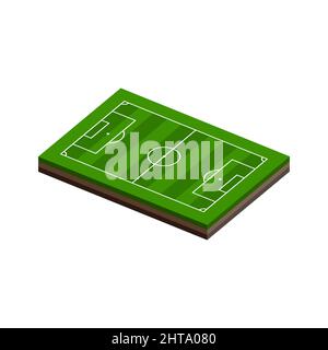 3D isometrische Fußballfeld Design Vektor-Illustration. Stock Vektor