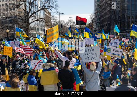 Kundgebung der Ukraine vor dem Weißen Haus in Washington DC am 27. Februar 2022 Stockfoto