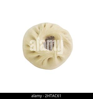 Baozi, Knödel, Dim Sum, Ravioli, Buuz, Pelmeni, Pyanse, khinkali, manti , isoliert auf weißem Hintergrund Stockfoto