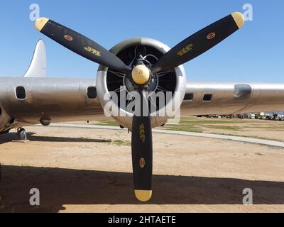 Nahaufnahme der Boeing B-17G Flying Fortress Stockfoto