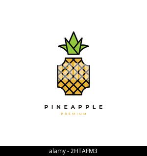 Ananas Logo Design Vektor-Vorlage Stock Vektor