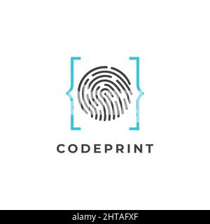 Abbildung des Codebildes mit Fingerabdruck Stock Vektor