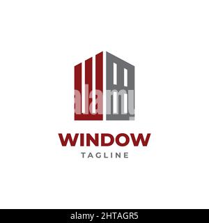 W Fenster Logo Design Vektor Vorlage Stock Vektor