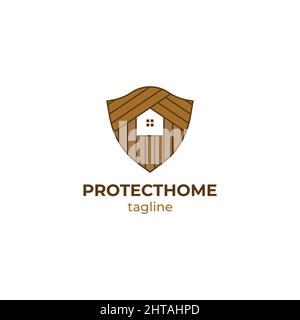 Home Sicherheit Logo Design Illustration Vektor Vorlage Stock Vektor