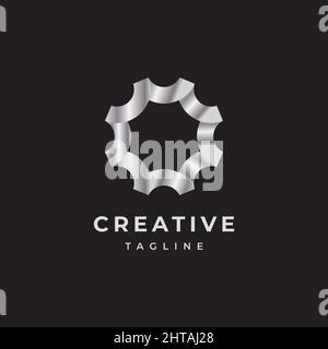 Vektorvorlage für das Stahlgetriebe-Logo im Design Stock Vektor