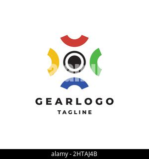 Gear Logo Design Illustration Vektor-Vorlage Stock Vektor