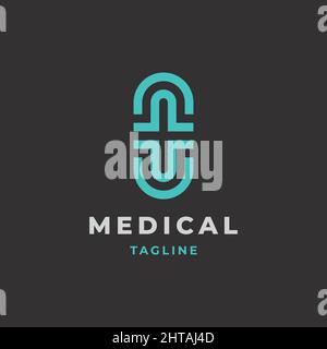 Cross Symbol Medical Logo Design Inspiration Vektor-Vorlage Stock Vektor