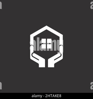 Startseite Safe Logo Design Inspiration Vektor Vorlage. Abbildung des Symbols für die Pflege des Hauses Stock Vektor