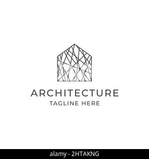 Architekt Haus Logo Design Inspiration Vektor Vorlage. Abbildung der Symbole des kreativen Hauses Stock Vektor