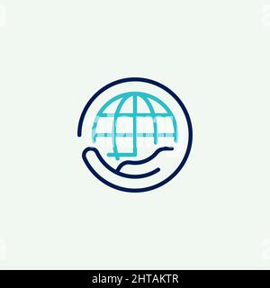 Safe World Logo Design Konzept Illustration Vektor Vorlage Stock Vektor
