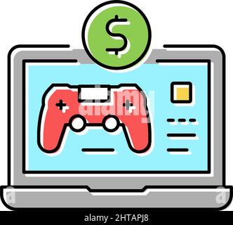Game Shop Abteilung Farbe Symbol Vektor Illustration Stock Vektor