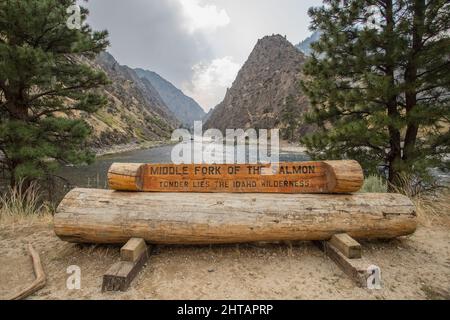 Mündung der Mittelgabel des Lachsflusses Stockfoto