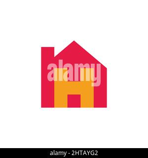 Buchstabe h Haus bunt glücklich Spaß Design Logo Vektor Stock Vektor