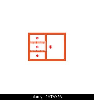 Möbel Holz Fall Symbol Design Logo Vektor Stock Vektor